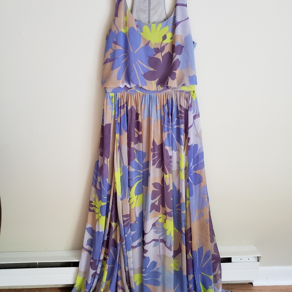 Jessica Simpson purple floral dress with zi